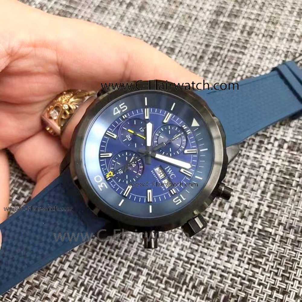 2018 Copy IWC Aquatimer Chronograph Blue Watch 42mm